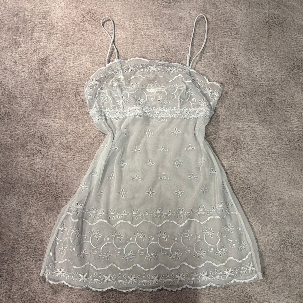 Victorias Secret Blue Mesh Slip Dress